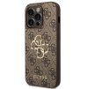 Guess PU 4G Metal Logo Zadní Kryt pro iPhone 15 Pro Max Brown1