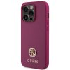 Guess PU 4G Strass Metal Logo Zadní Kryt pro iPhone 15 Pro Max Pink1