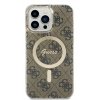 Guess IML 4G MagSafe Zadní Kryt pro iPhone 15 Pro Max Brown