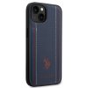 U.S. Polo PU Leather Stitched Lines Zadní Kryt pro iPhone 14 Plus Navy1