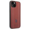 U.S. Polo PU Leather Stitched Lines Zadní Kryt pro iPhone 14 Red1
