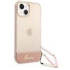 Guess PC:TPU Camera Outline Translucent Zadní Kryt s Poutkem pro iPhone 14 Plus Pink1