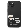 Karl Lagerfeld and Choupette Liquid Silicone Zadní Kryt pro iPhone 14 Plus Black