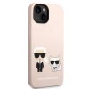 Karl Lagerfeld and Choupette Liquid Silicone Zadní Kryt pro iPhone 14 Plus Pink1