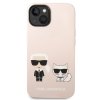 Karl Lagerfeld and Choupette Liquid Silicone Zadní Kryt pro iPhone 14 Plus Pink