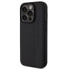 AMG PC:TPU Carbon Effect and Leather Stripe Magsafe Zadní Kryt pro iPhone 15 Pro Black1