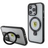 Ferrari Ring Stand MagSafe Zadní Kryt pro iPhone 15 Pro Transparent:Black Outline