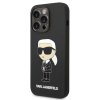 Karl Lagerfeld Liquid Silicone Ikonik NFT Zadní Kryt pro iPhone 14 Pro Black