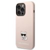 Karl Lagerfeld Liquid Silicone Choupette Zadní Kryt pro iPhone 14 Pro Pink