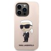 Karl Lagerfeld Liquid Silicone Ikonik NFT Zadní Kryt pro iPhone 14 Pro Max Pink1