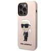 Karl Lagerfeld Liquid Silicone Ikonik NFT Zadní Kryt pro iPhone 14 Pro Max Pink