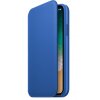 KOŽENÉ POUZDRO APPLE LEATHER FOLIO IPHONE XS/X-ELEKTRICKY MODRÉ 3