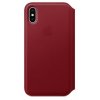 Pouzdro na mobil flipové Apple Leather Folio pro iPhone X/XS - (PRODUCT) Red červené