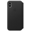 Pouzdro na mobil flipové Apple Leather Folio pro iPhone X/XS černé