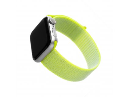 Nylonový řemínek FIXED Nylon Strap pro Apple Watch 49mm/ Watch 45mm/ Watch 44mm/ Watch 42mm, limetkový