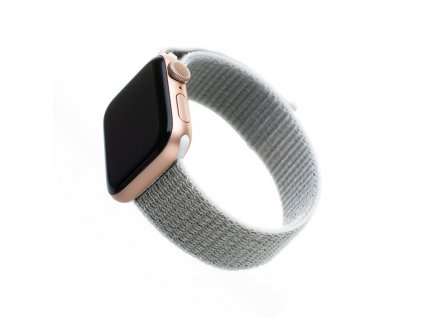 Nylonový řemínek FIXED Nylon Strap pro Apple Watch 42mm/41mm/40mm/38mm, bílošedý
