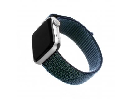 Nylonový řemínek FIXED Nylon Strap pro Apple Watch 49mm/ Watch 45mm/ Watch 44mm/ Watch 42mm, temně modrý