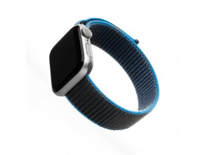 Nylonový řemínek FIXED Nylon Strap pro Apple Watch 42mm/41mm/ 40mm/ 38mm, šedomodrý