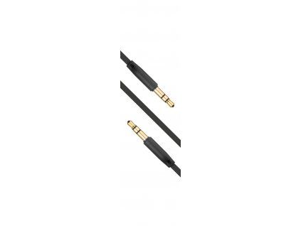 Fixed Plochý audio AUX kabel s konektory 2 x 3,5 mm jack, černý