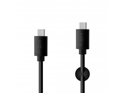 Datový a nabíjecí kabel FIXED s konektory USB-C/USB-C a podporou PD, 1 metr, USB 2.0, 60W, černý
