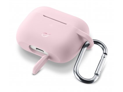 Ochranný kryt s karabínou Cellularline Bounce pre Apple AirPods Pro 1/2/3, ružový