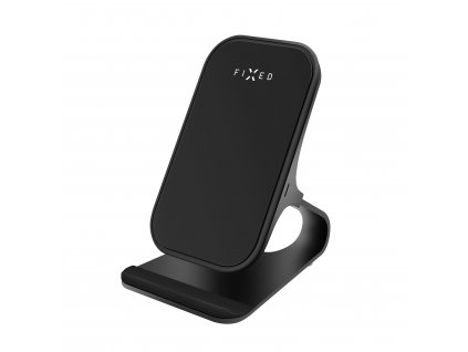 Stojan s rýchlym bezdrôtovým nabíjaním FIXED Frame Wireless, 15 W, čierny