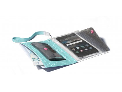 Vodeodolné púzdro s peňaženkou Cellularline Voyager Pochette pre telefóny do veľkosti 5,2", zelené