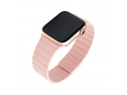 Silikonový řemínek FIXED Magnetic Strap s magnetickým zapínáním pro Apple Watch 38/40/41 mm, růžový
