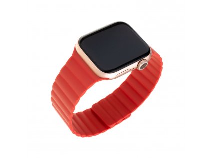 Silikónový remienok FIXED Magnetic Strap s magnetickým zapínaním pre Apple Watch 42 mm/44 mm/45mm/46mm/49mm, červený