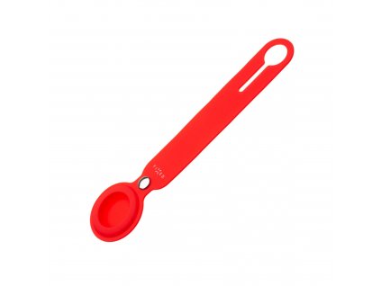Silikónové pouzdro s popruhom FIXED Silky pre Apple AirTag, červené