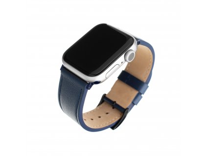 Kožený řemínek FIXED Leather Strap pro Apple Watch 42mm/44mm/45mm, modrý