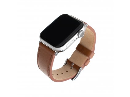 Kožený řemínek FIXED Leather Strap pro Apple Watch 42mm/44mm/45mm/49mm, hnědý