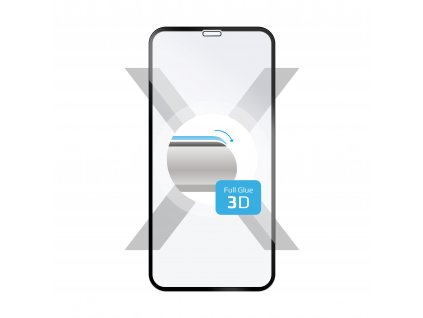 Ochranné tvrdené sklo FIXED 3D Full-Cover pre Apple iPhone 12 Mini, s lepením cez celý displej, dustproof, čierne