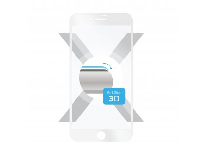 Ochranné tvrzené sklo FIXED 3D Full-Cover pro Apple iPhone 7/8/SE (2020/2022), s lepením přes celý displej, bílé, 0.33 mm