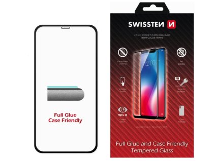 Sklo Swissten full glue colour frame case friendly pre Apple iPhone 15 Pro Max