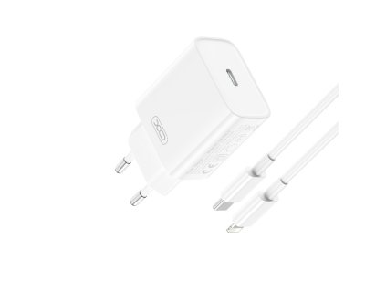 Síťová nabíječka XO USB-C - Lightning kabel, 20W, bílá
