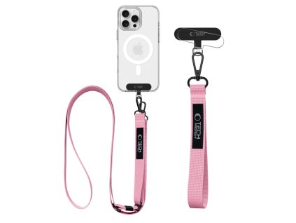 Remienok k telefónu TECH PROTECT CARGO - PLOCHÝ RUŽOVÝ A KHAKI