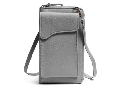 Kabelka 2v1 crossbody na telefon, šedá