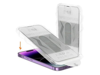 Tvrdené sklo Full Glue Easy-Stick s aplikátorom pre Apple iPhone 17 Pro Max