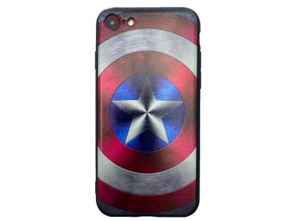Captain America gumový kryt pro Apple iPhone 7 Plus/8 Plus