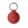 Pouzdro FIXED Case for AirTag z pravé hovězí kůže s karabinou, červené