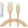Swissten MFI licencovaný datový lightning kabel textile zlatý 1.2m / 2.0m