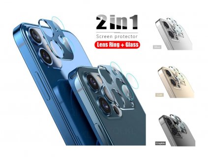 Sapphire lens kovový rám s tvrdeným sklom na ochranu fotoaparátu Apple iPhone 12 Pro