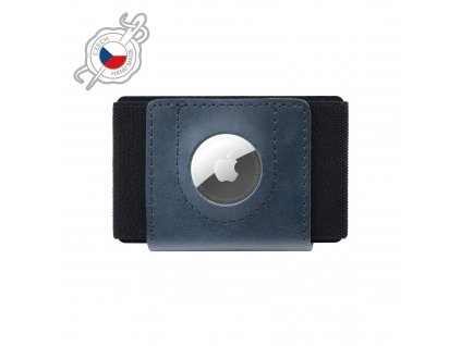 Kožená peňaženka FIXED Tiny Wallet for AirTag z pravej hovädzej kože, modrá