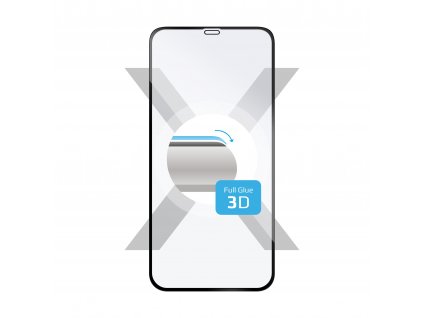 Ochranné tvrdené sklo FIXED 3D Full-Cover pre Apple iPhone 12 Mini, s lepením cez celý displej, čierne