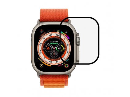 tvrzene sklo tempered glass rurihai pro apple watch ultra 49mm cerny okraj 2 5d