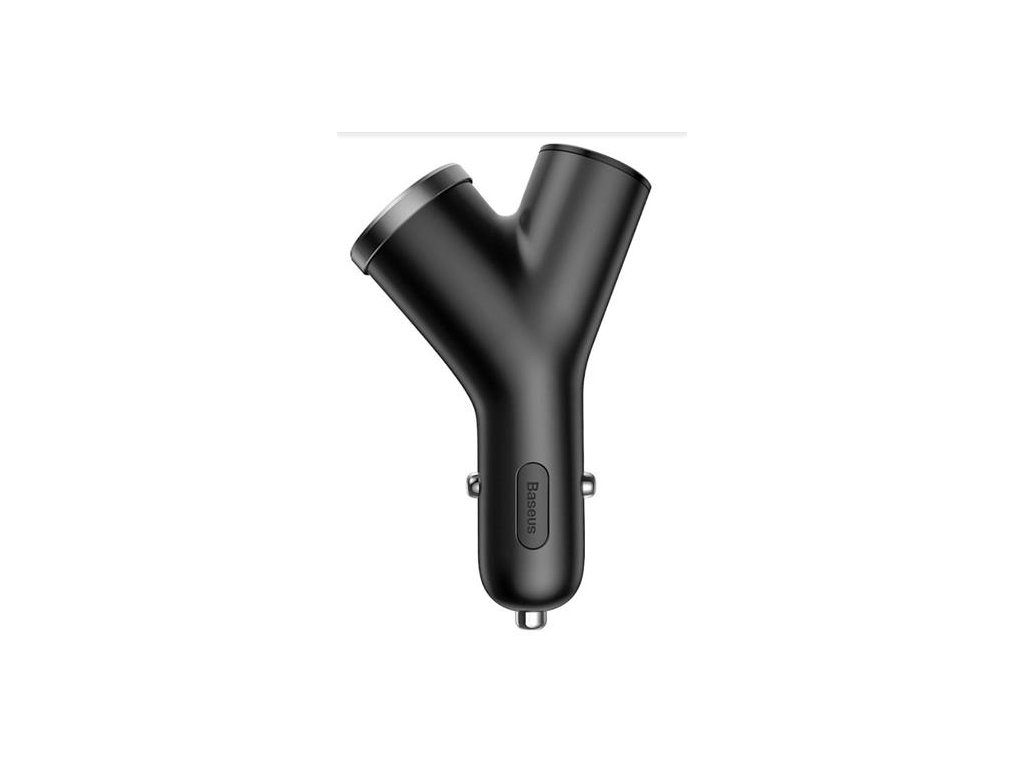 Baseus CCALL-YX01 Nabíječka do Auta Y Type 2xUSB + Extender Black