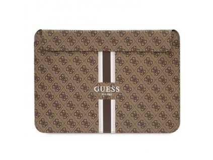 Guess PU 4G Printed Stripes Computer Sleeve 16" Brown