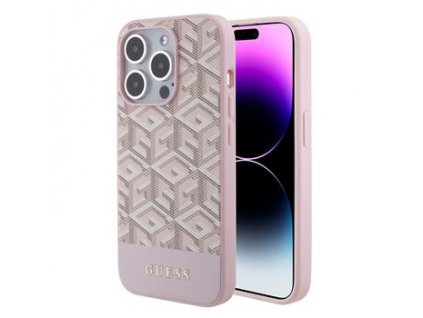 GUESS PU G Cube MagSafe Zadní Kryt pro iPhone 15 Pro Max Pink