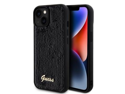 GUESS Sequin Script Logo Zadní Kryt pro iPhone 15 Plus Black